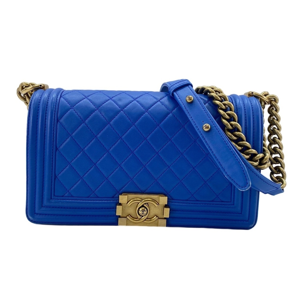 Chanel Boy Medium Shoulder Bag, Blue